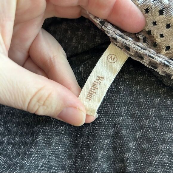 Wishlist Iridescent Champagne 3/4 Sleeve Boxy Faux Velvet Dress Chrome Gray Silv - Picture 8 of 8